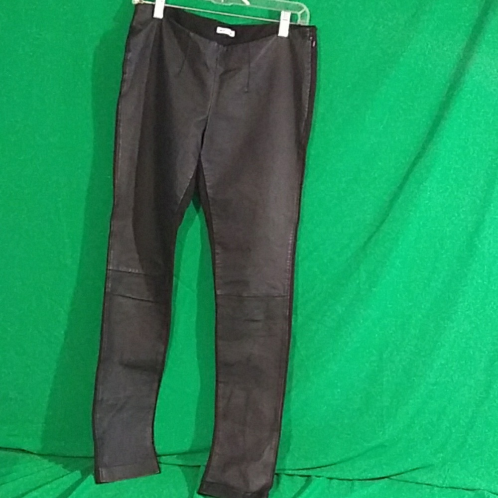 My tribe black leather front pant/leggings medium